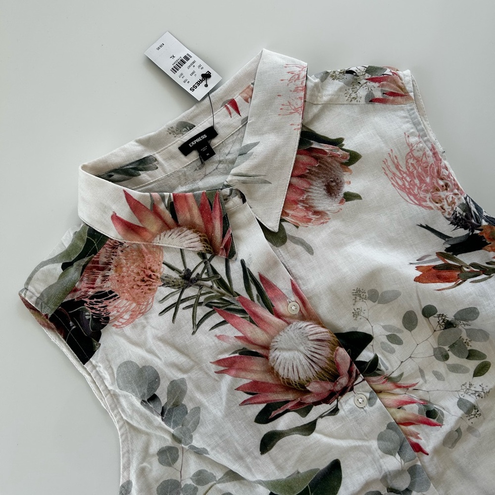 Express linen floral top